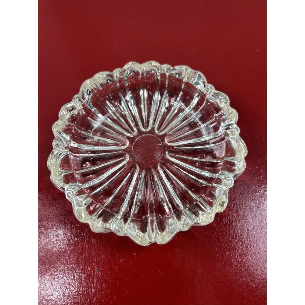 Vintage Hazel-Atlas 4.25" Fluted Round Ashtray Clear Glass Perfect